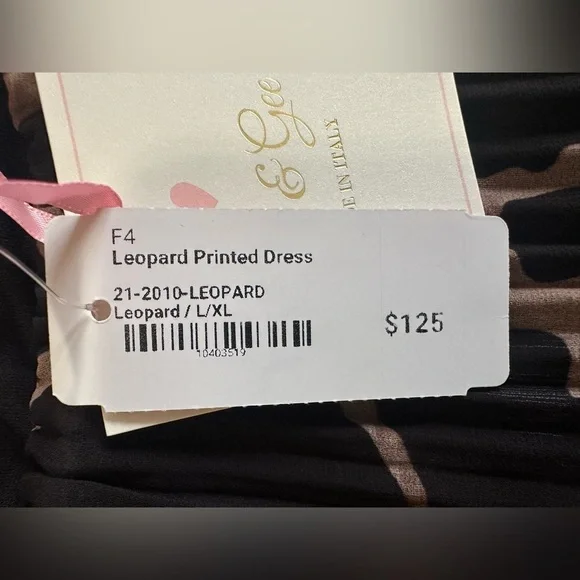 New Me & Gee Leopard Print Dress Sz L/XL - Picture 3 of 6